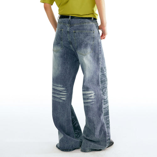 1997 POSTOFFICE Poetry Graphic Straight-Leg Jeans
