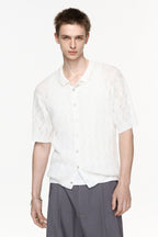 TIWILLTANG Pointelle Knit Polo Half Shirt