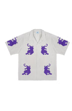 MIICHOUS Tiger Butterfly Satin Embroidered Half Shirt