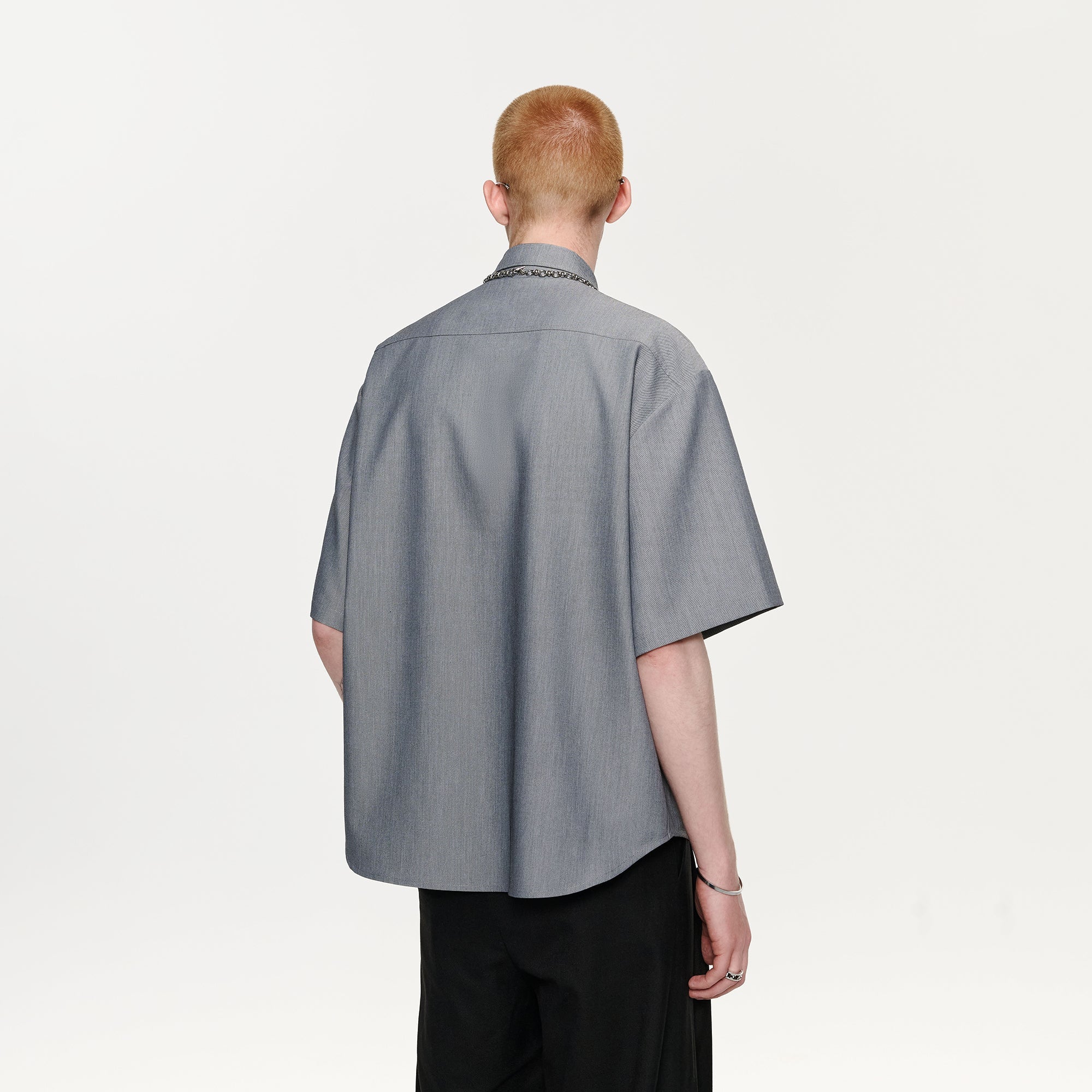 TIWILLTANG Leaf Lace Paneled Half Shirt