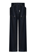 TIWILLTANG Contrast Stitched Straight-Leg Jeans