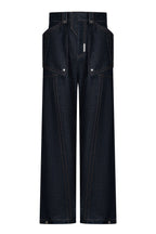 TIWILLTANG Contrast Stitched Straight-Leg Jeans
