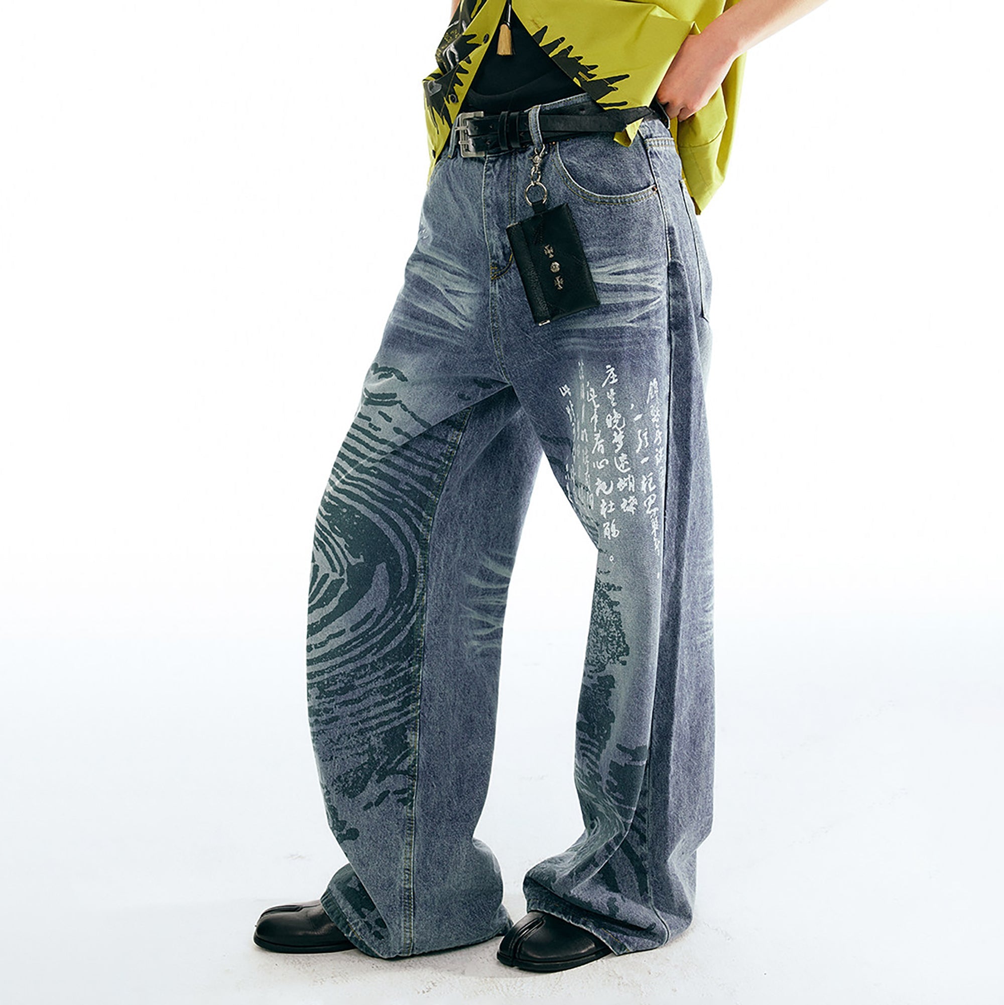 1997 POSTOFFICE Poetry Graphic Straight-Leg Jeans