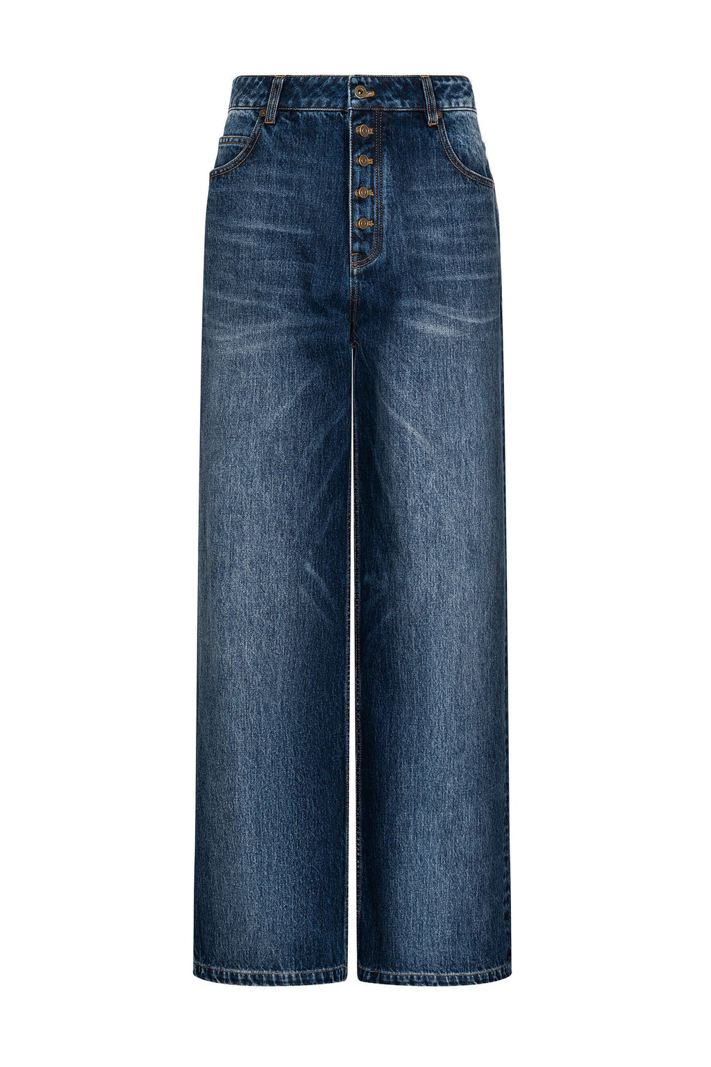 TIWILLTANG Retro Button-Up Straight-Leg Jeans