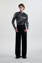 TIWILLTANG Contrast Stitched Straight-Leg Jeans