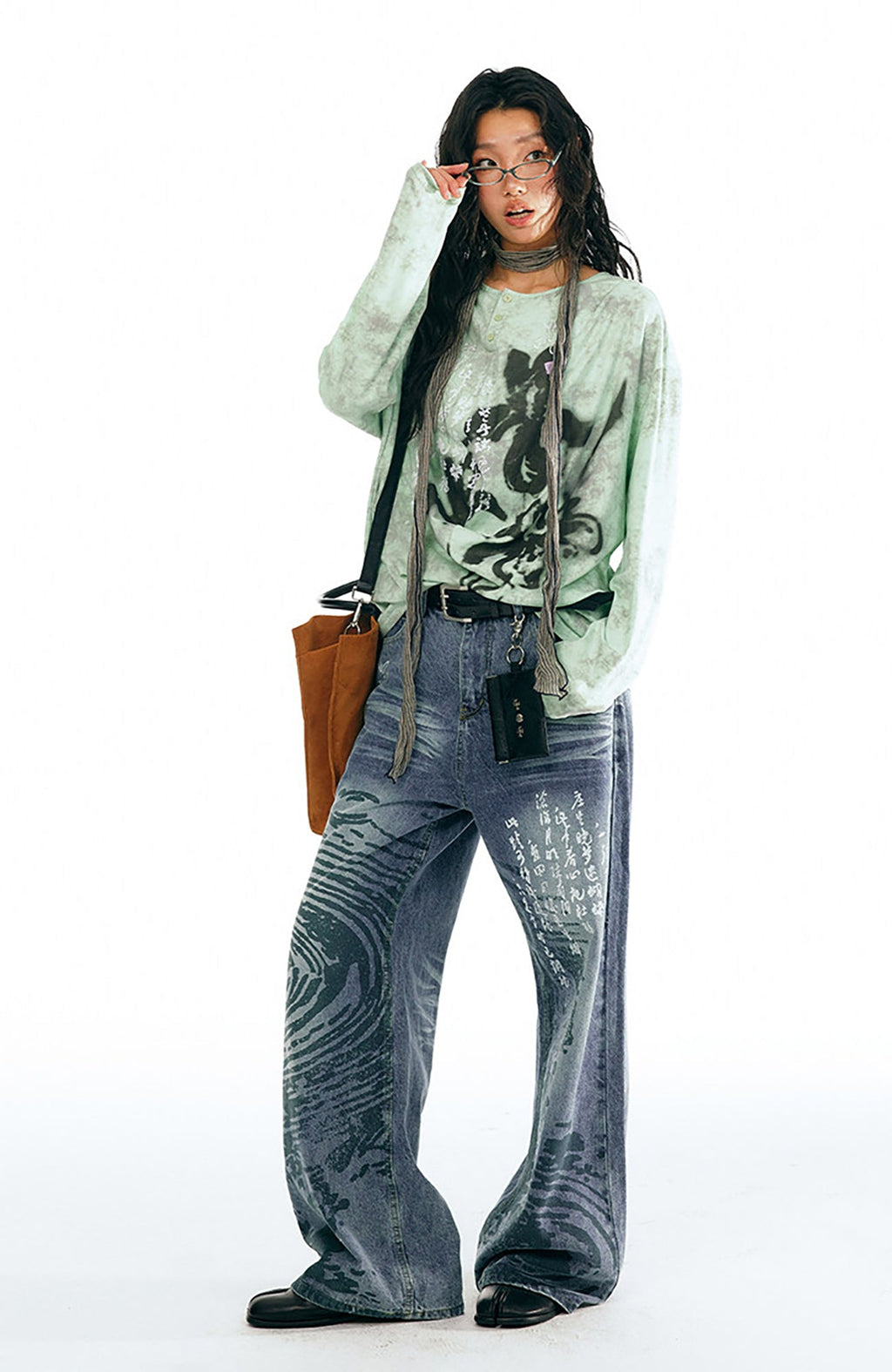 1997 POSTOFFICE Poetry Graphic Straight-Leg Jeans
