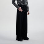 TIWILLTANG Contrast Stitched Straight-Leg Jeans