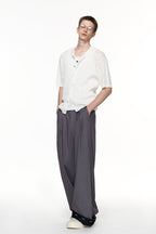 TIWILLTANG Pointelle Knit Polo Half Shirt