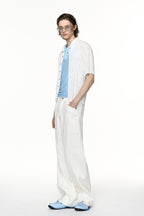 TIWILLTANG Pointelle Knit Polo Half Shirt