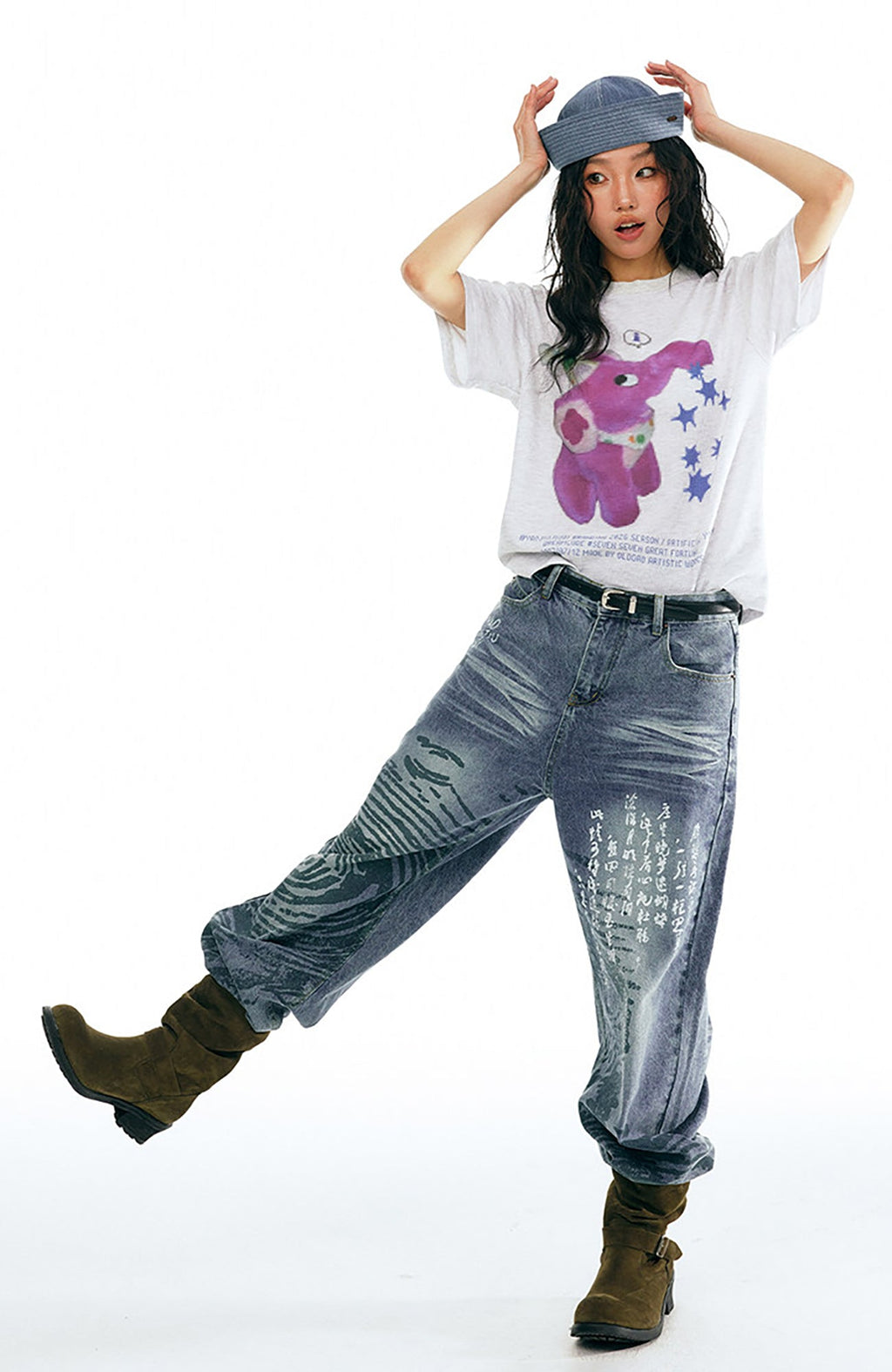 1997 POSTOFFICE Poetry Graphic Straight-Leg Jeans