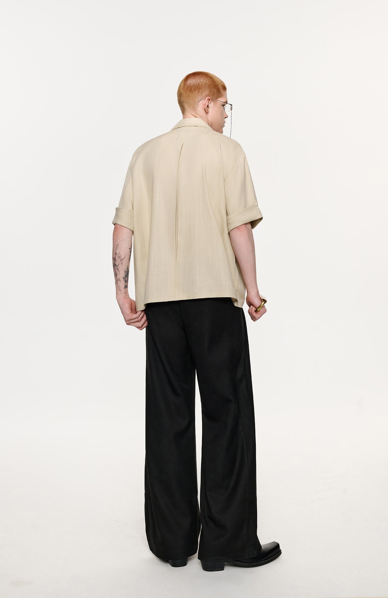 TIWILLTANG Layered Lapel Half Shirt
