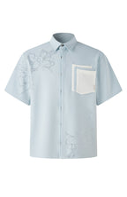 TIWILLTANG Floral Diamond Layered Pocket Half Shirt