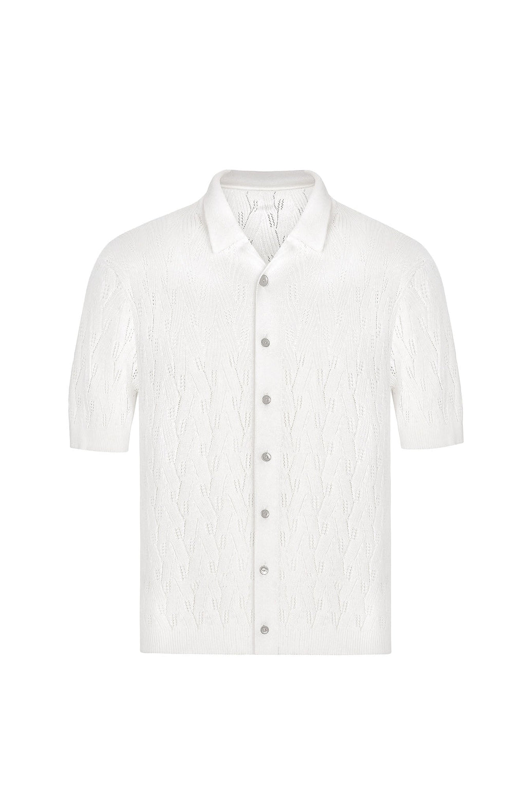 TIWILLTANG Pointelle Knit Polo Half Shirt
