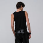 FACEONLAB Lace Trim Gothic Letters Sleeveless Tank