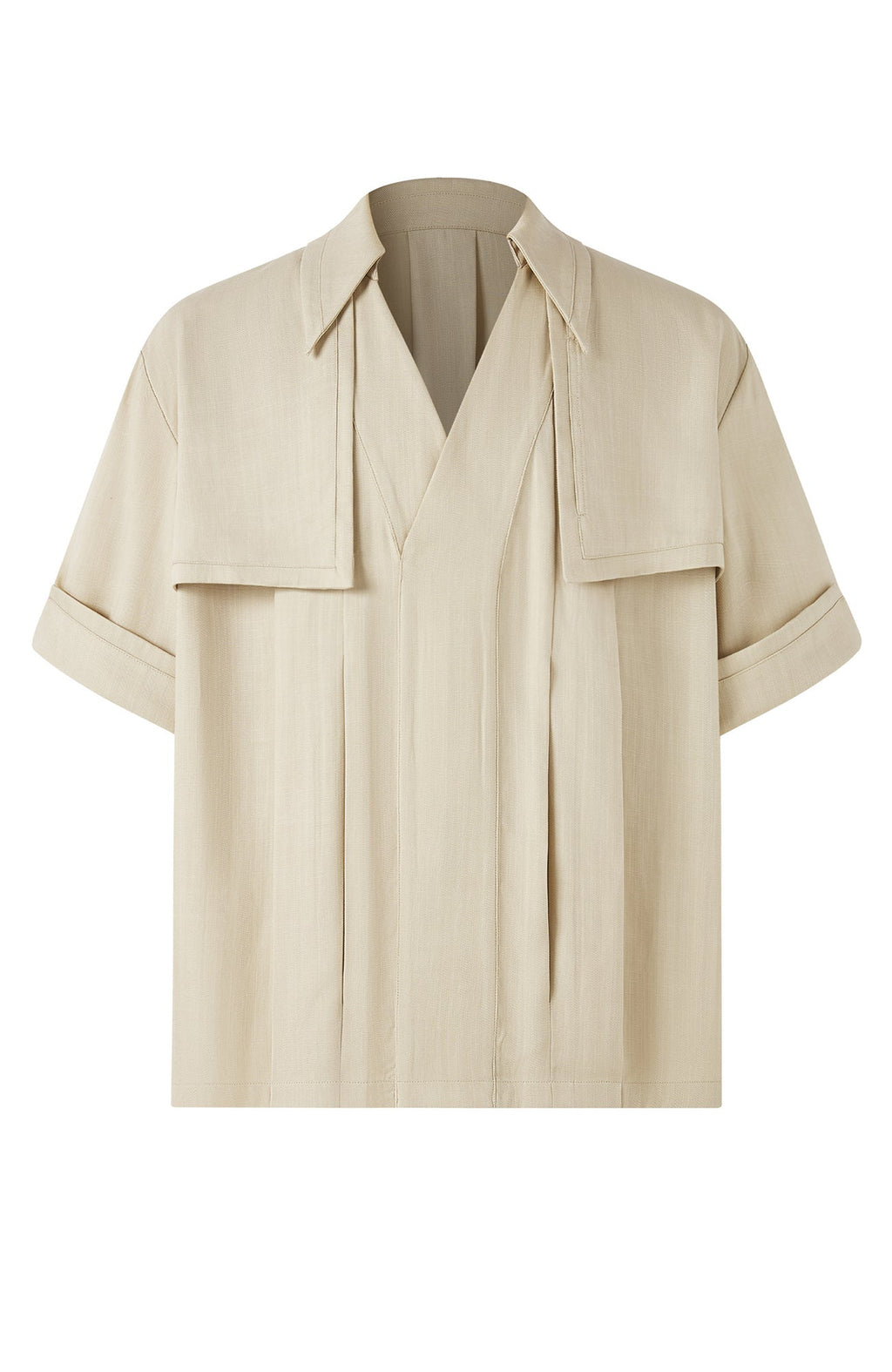 TIWILLTANG Layered Lapel Half Shirt