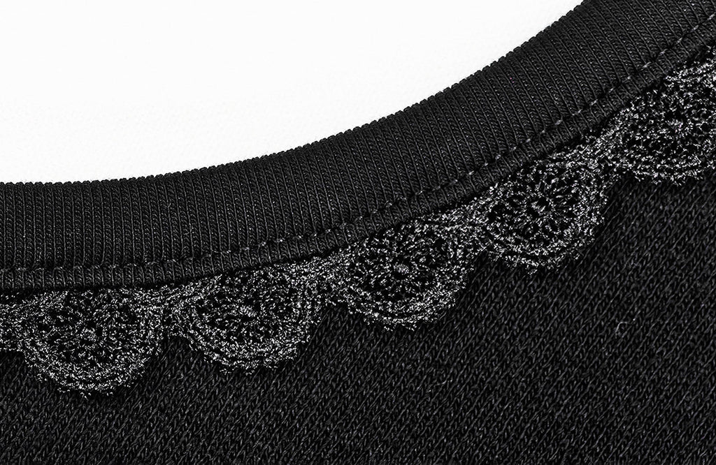FACEONLAB Lace Trim Gothic Letters Sleeveless Tank