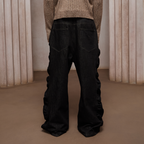 DND4DES Asym Button-Fly Ruched Baggy Jeans