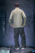 XIPHEVIL Mesh Paneled Tactical Turtleneck Sweatshirt Green
