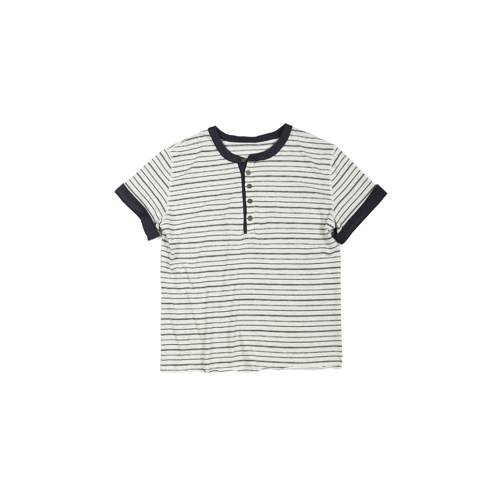 TRECLUB Stripe Henley T-Shirt