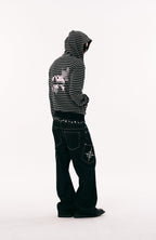 PASET Camo Double Waist Embroidered Jeans