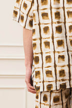 EPIC POETRY Ombre Check Spot Grid Half Shirt