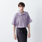 GRAINMUSTARD Crinkled Linen-Cotton Half Shirt