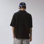 F2CE Distressed Waffle-Knit Graphic Polo
