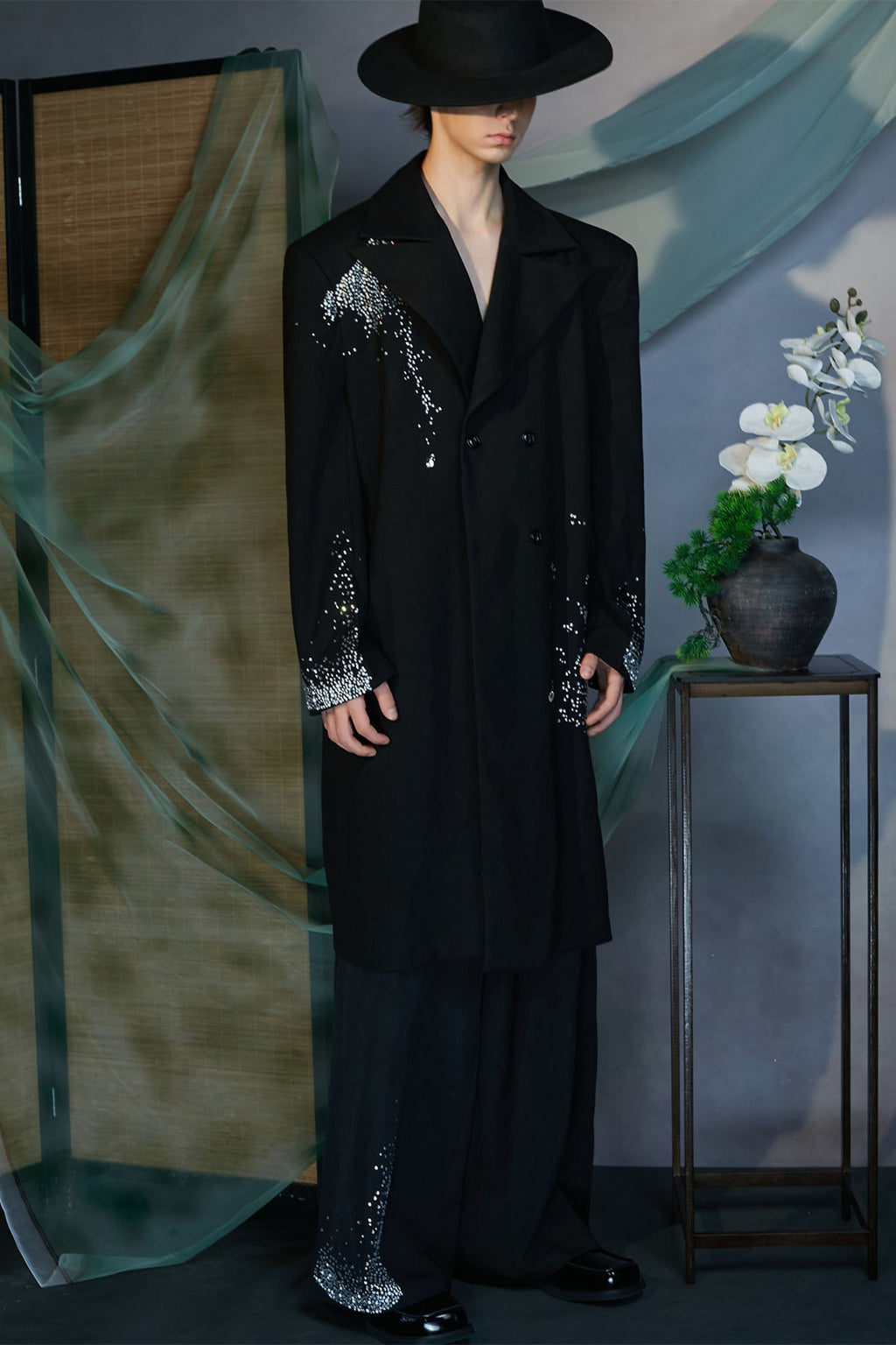 JIECHI Diamond Wide-Leg Pants