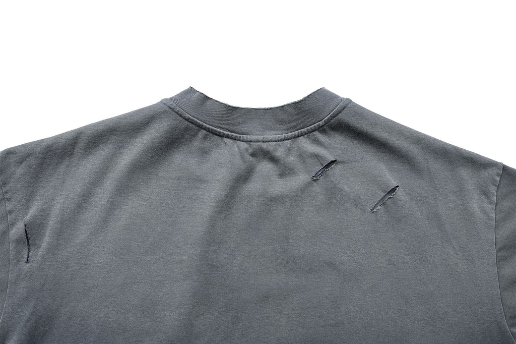 UNDERWATER Washed Ripped Gradient T-Shirt Blue