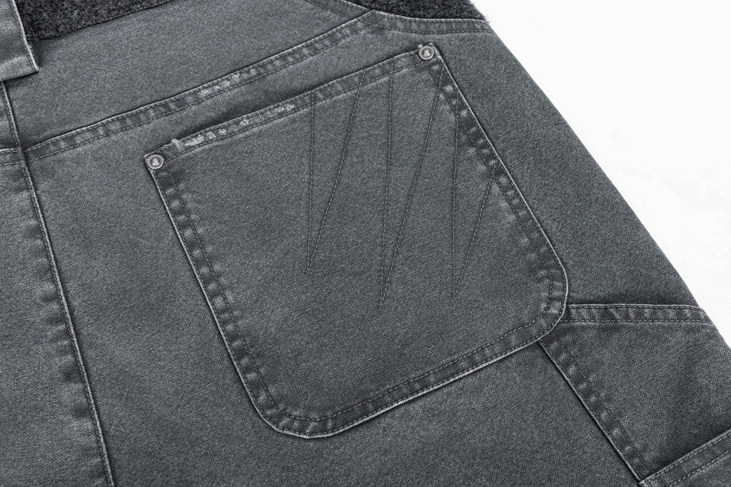 ESAIAS Claw Washed Panel Straight-Leg Pants