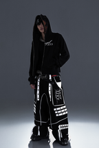 PCCVISION Studded Embroidered Baggy Pants