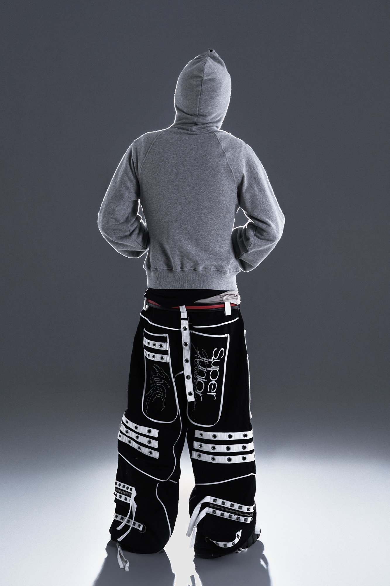PCCVISION Studded Embroidered Baggy Pants