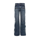 PCCVISION Contrast Side-Stripe Washed Jeans