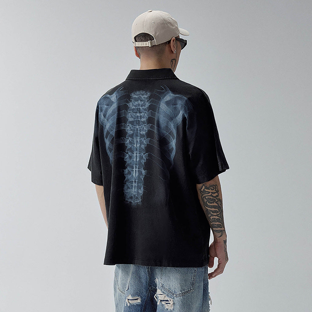 F2CE Distressed X-Ray Polo T-Shirt