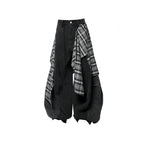 RELABEL Detachable Plaid Back Flap Spliced Jeans