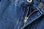 CLP Retro Multi-Pocket Knee-Length Denim Shorts