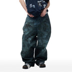 CYCYCY Dirty Wash Graffiti Baggy Jeans