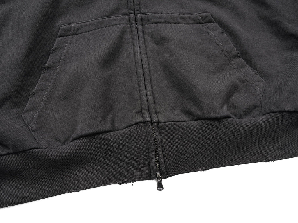 UNDERWATER Distressed Spliced Fallen Armor Zip-Up Hoodie