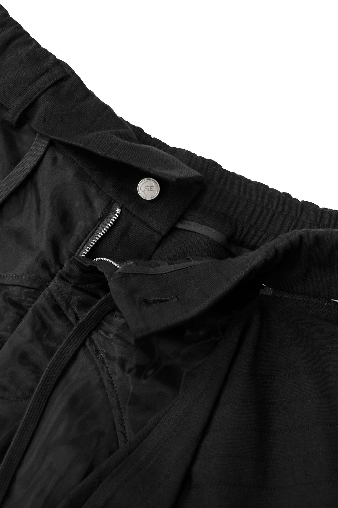 RELABEL Detachable Drape Ruched Oversized Shorts Black