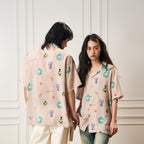 EPIC POETRY Porcelain Full-Print Half Shirt