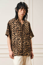 EPIC POETRY Leopard Cuban Half Shirt