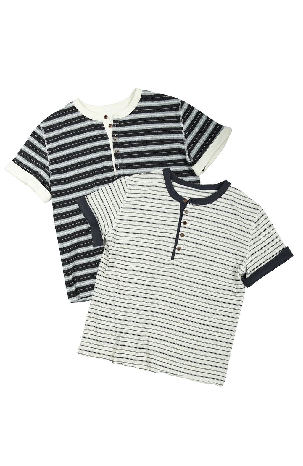 TRECLUB Stripe Henley T-Shirt