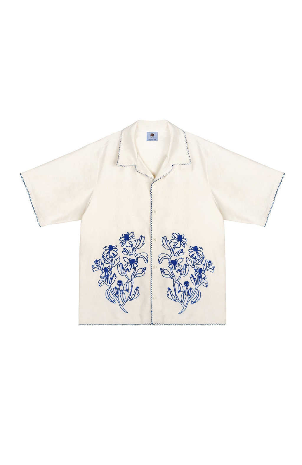 MIICHOUS Floral Embroidered Short-Sleeve Shirt