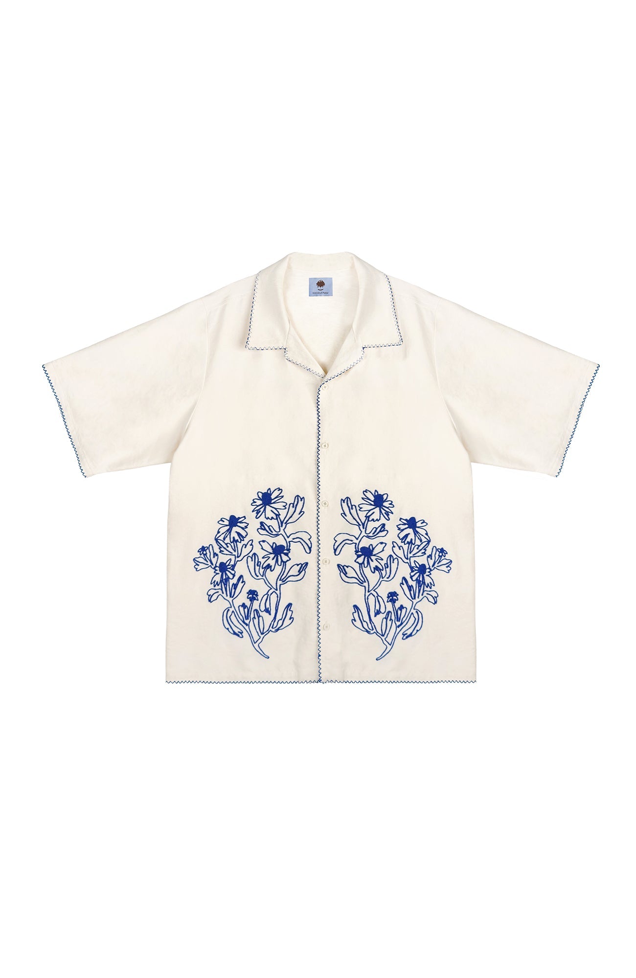 MIICHOUS Floral Embroidered Short-Sleeve Shirt