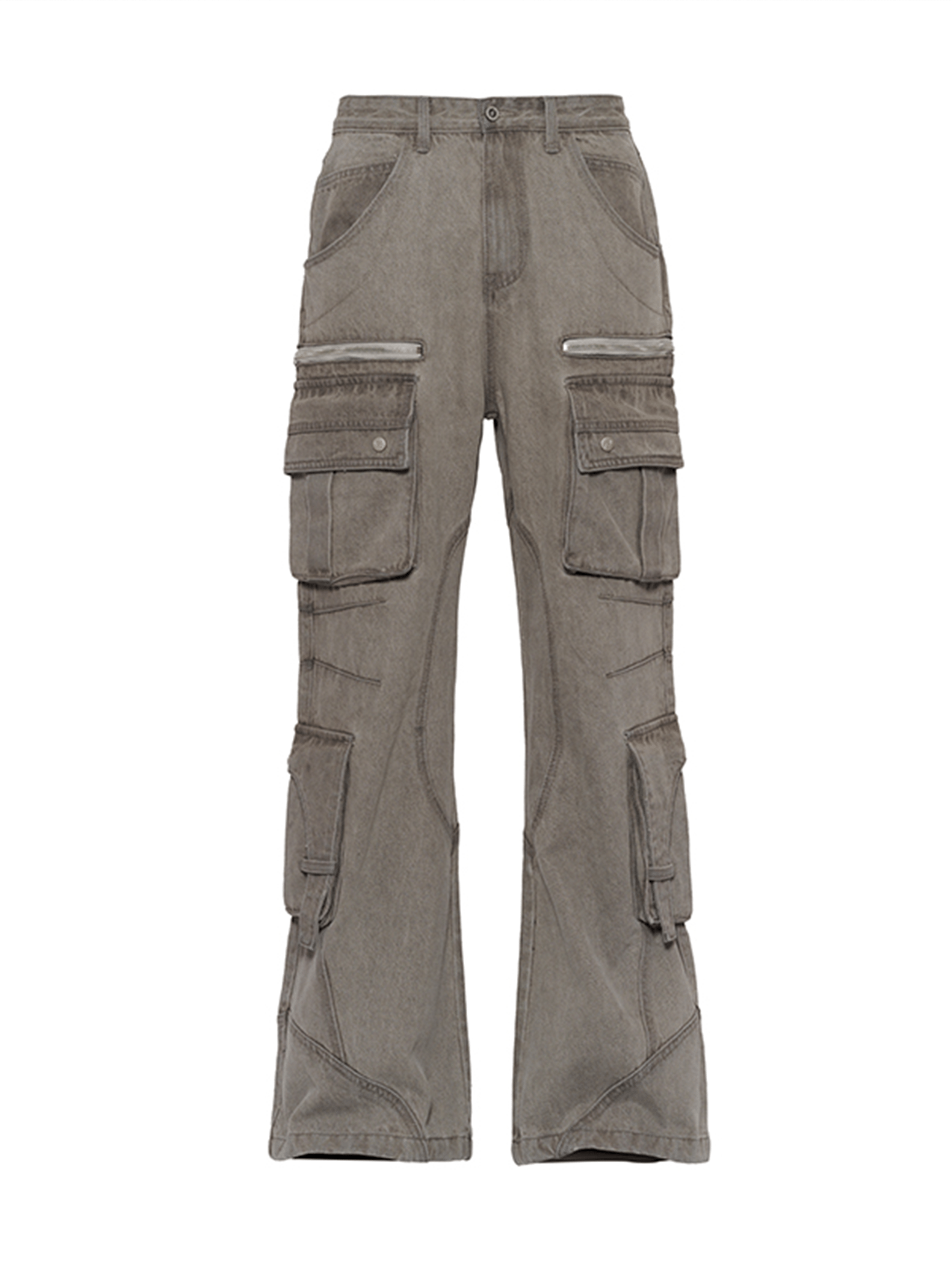 CATSSTAC Washed Multi-Pocket Utility Straight-Leg Jeans