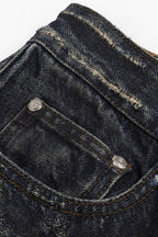 FACEONLAB Distressed Heavy Ripped Flared Jeans