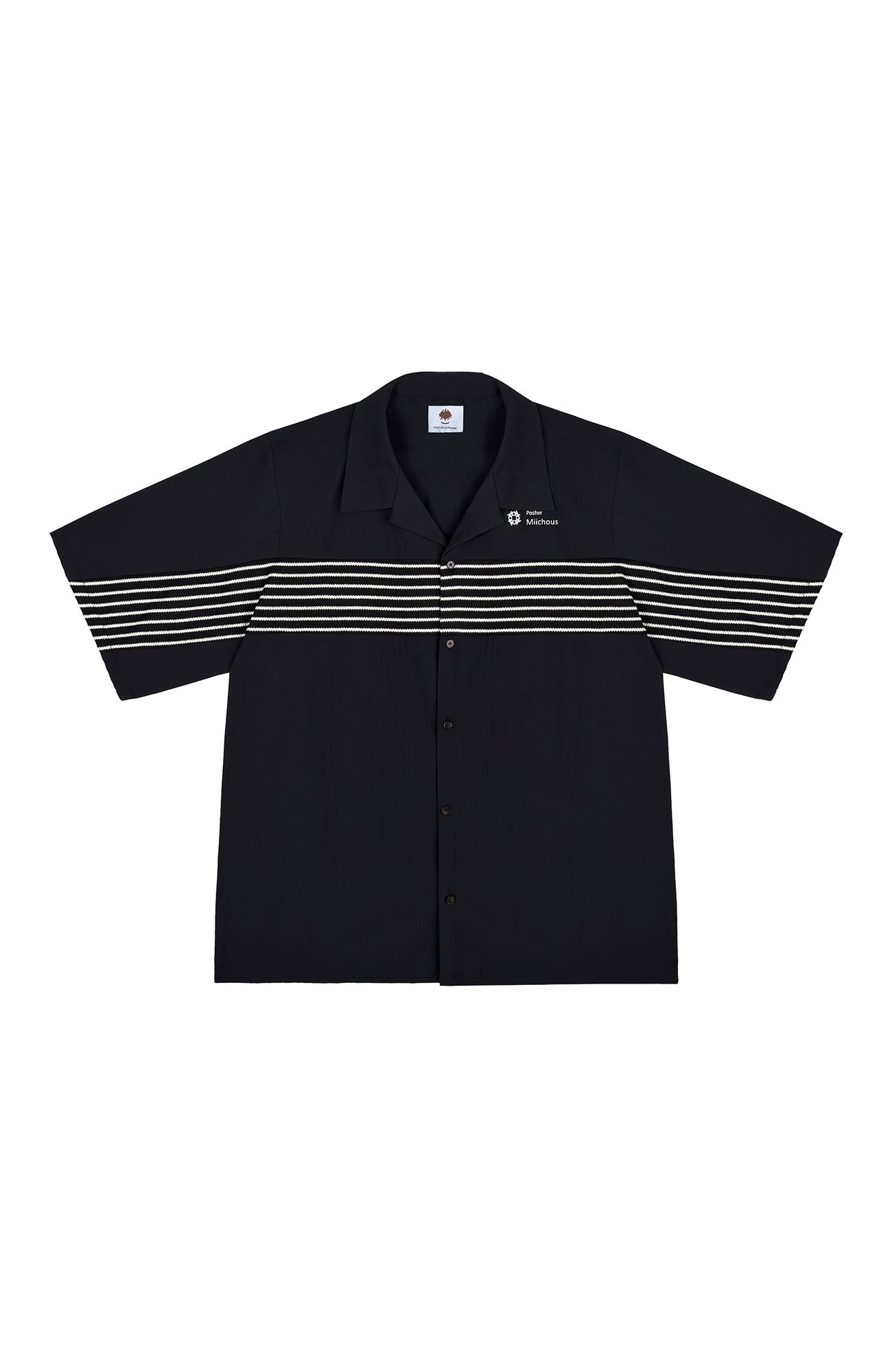 MIICHOUS Contrast Stripe Short-Sleeve Shirt