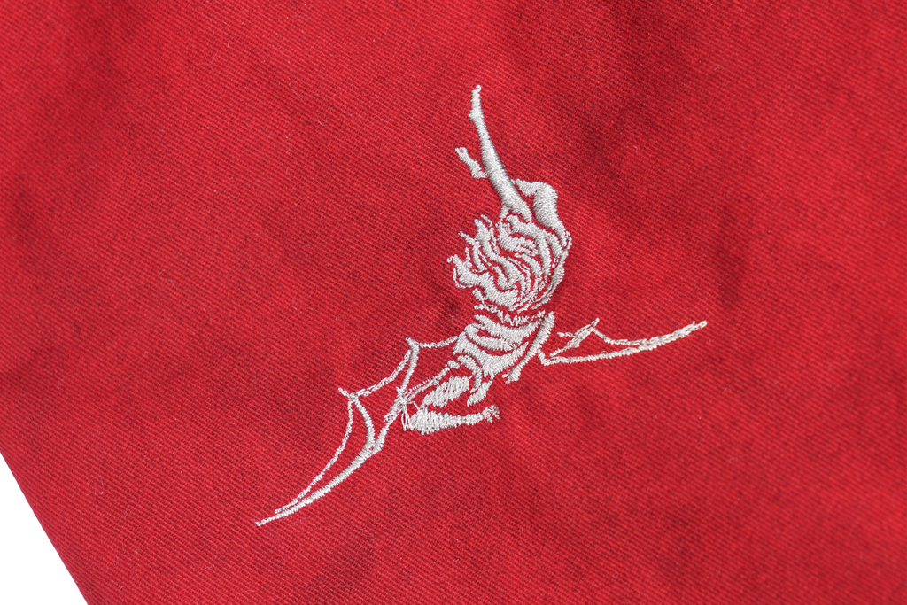 UNDERWATER Burnt Red Dirty-Dyed Moleskin Cargo Pants