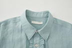 OPICLOTH Retro Pintuck Ruffle Modal Blend Half Shirt