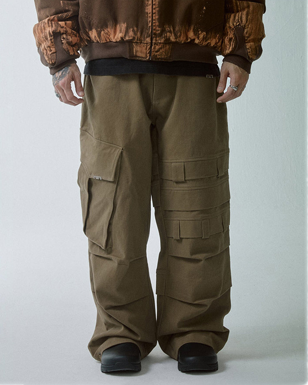 F2CE Asymmetrical Crinkled Cargo Pants